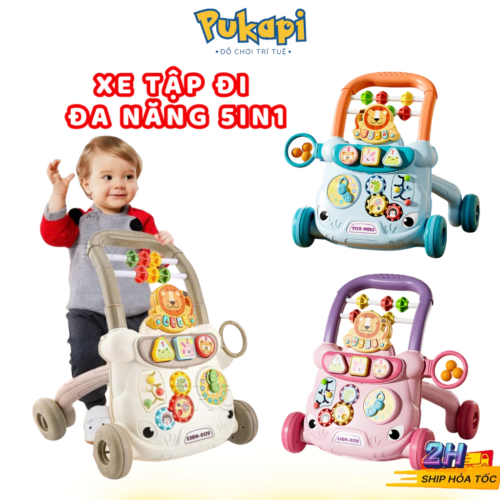 Xe Tập Đi Đa Năng Cho Bé 5IN1 Xe Tập Đứng Xe Đẩy Tập Đi Có Đa Năng Có Nhạc- Đồ Chơi Cho Bé PUKAPI