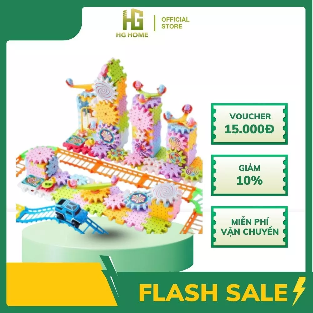 Bộ Đồ Chơi Lắp Ráp Động Cơ Bánh Răng Có Thể Chuyển Động Cho Bé Tùy Ý Sáng Tạo Theo Ý Thích HGHOME