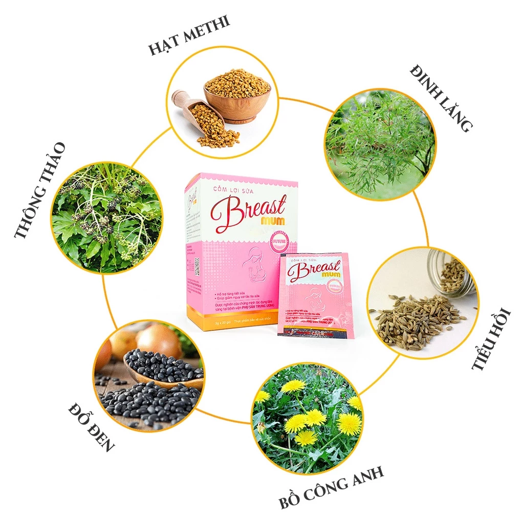 Cốm lợi sữa BreastMum – Sữa về tràn trề sau 3-5 ngày - Tăng cường số lượng và chất lượng sữa mẹ