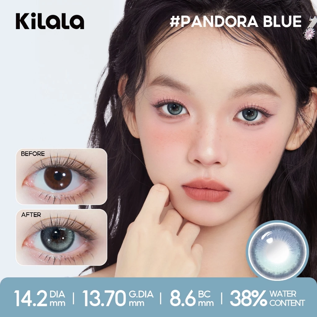 Kính áp tròng Kilala màu nâu Chestnut Milk Brown/ Yay Radiowave Black/White Peach Brownlens cận 6 tháng DIA 14.2mm 14.5mm có độ (0-7) 1 cặp - 4