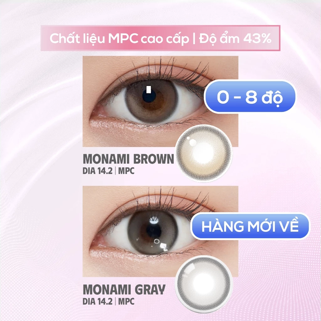 SLENS - Lens 1 NGÀY (1 CHIẾC) MONAMI brown/gray MPC - Kính áp tròng Hàn Quốc Seoullens