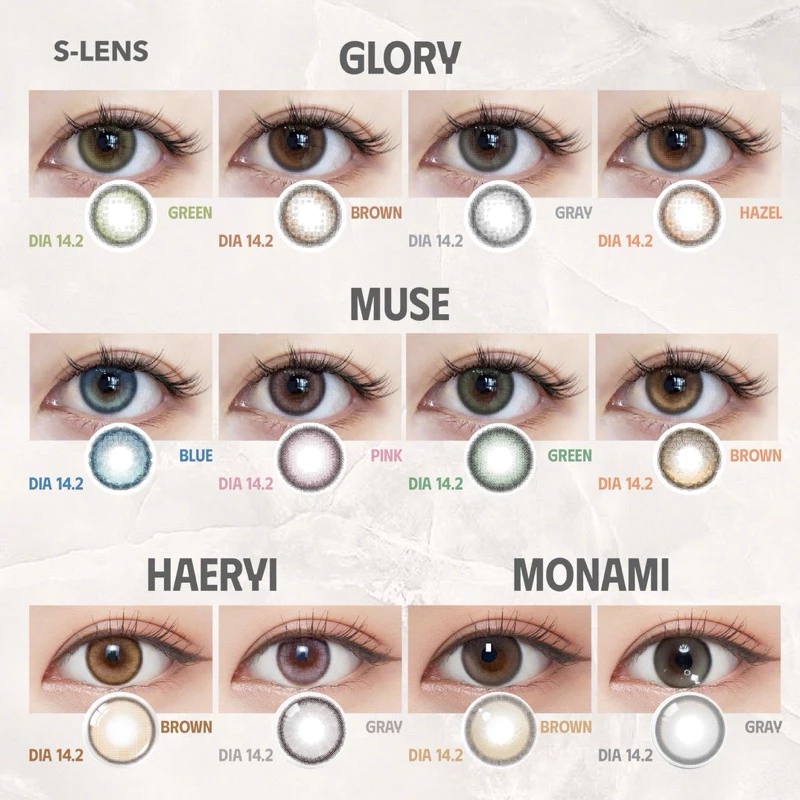 SLENS - 1 NGÀY (1 CHIẾC) MUSE blue/brown/green/pink MPC - Kính áp tròng Hàn quốc Seoullens - 2