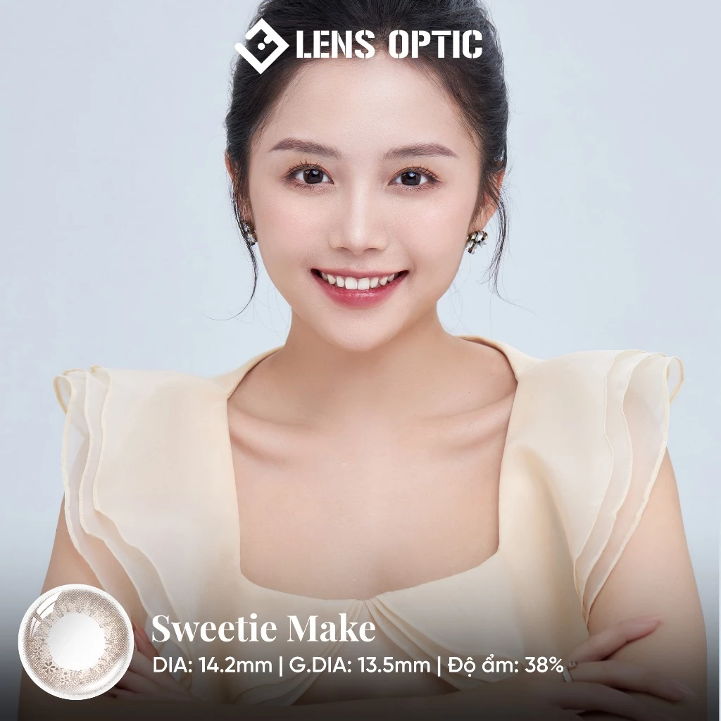 Kính áp tròng 1 ngày SEED Eye Coffret 1 Day UV màu Sweetie Make – Lens nâu hồng quyến rũ -LENS OPTIC - 3