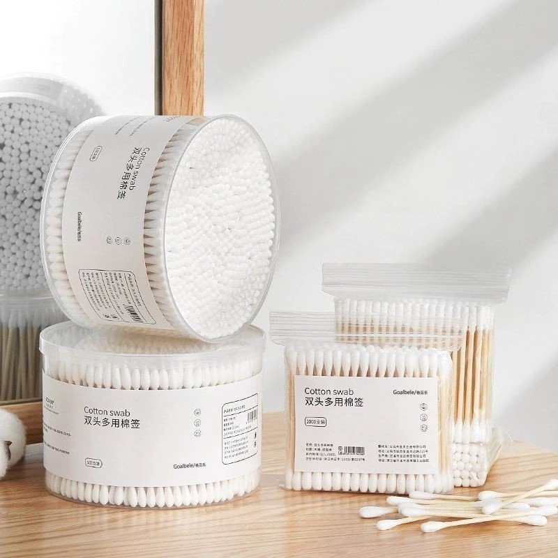 Hộp 500 tăm bông ráy tai, thân tăm gỗ 2 đầu chất liệu bông COTTON được khử khuẩn , chăm sóc tai an toàn 88475