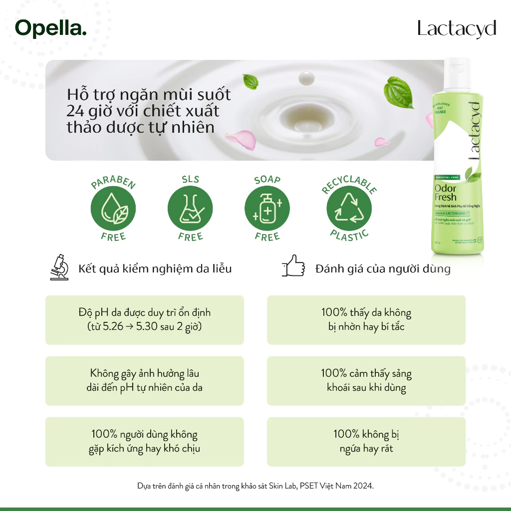 [Quà tặng Lactacyd] Dung Dịch Vệ Sinh Phụ nữ Lactacyd Odor Fresh Ngăn Mùi 24H 60ml - New - 4