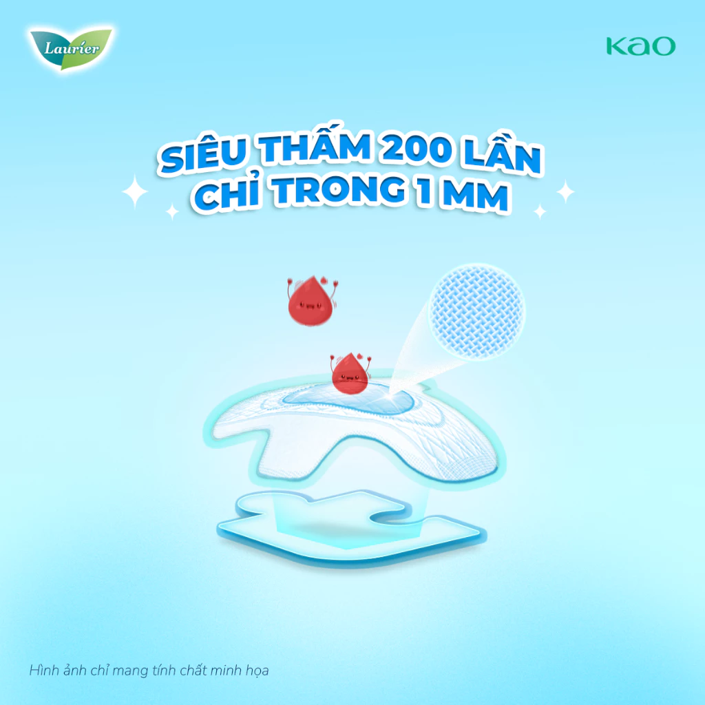 [Quà tặng không bán] Băng vệ sinh Laurier siêu mỏng mát lạnh 25cm 2 miếng - 6