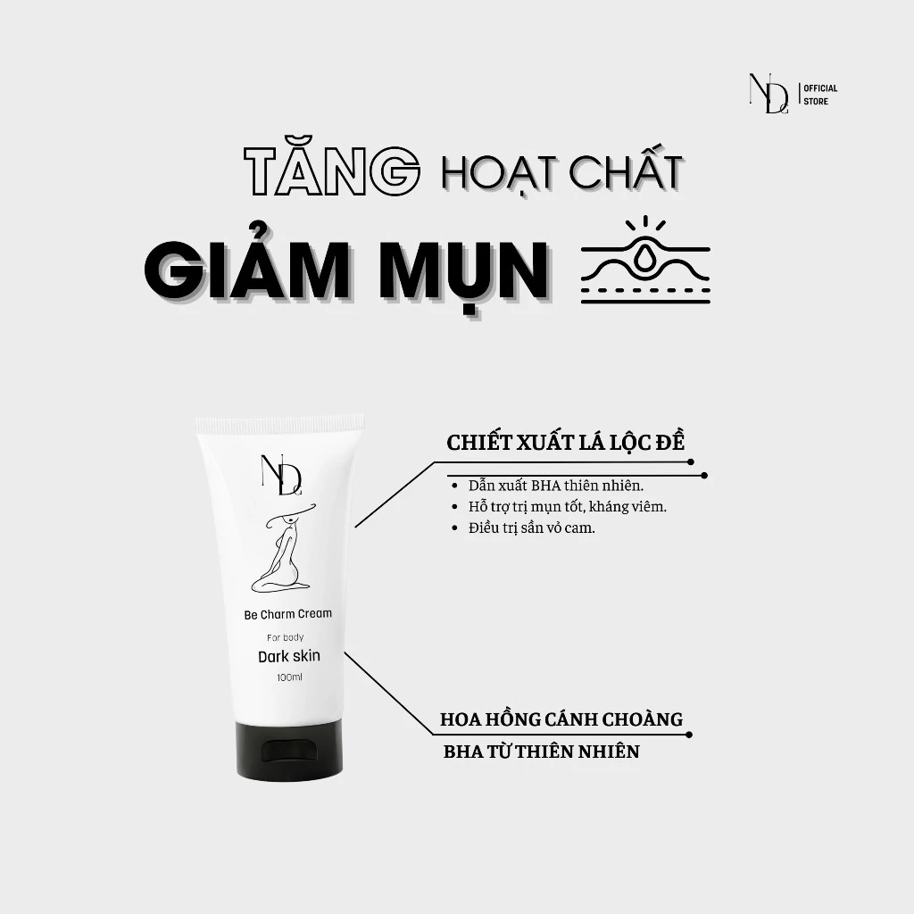 [TẶNG BHA]Kem Giảm Thâm Mông, Nách Và Thâm Body Be Charm Thương Hiệu ND 100ml - 3