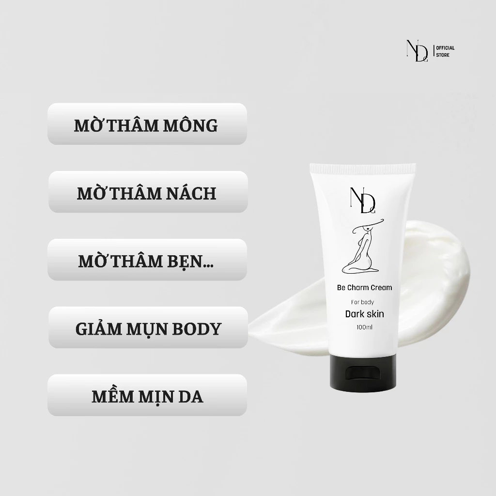 [TẶNG BHA SERUM] COMBO Giảm Mụn, Giảm Thâm Face & Body Bha Serum 8% ND 15ml và Be Charm Cream 100ml - 3
