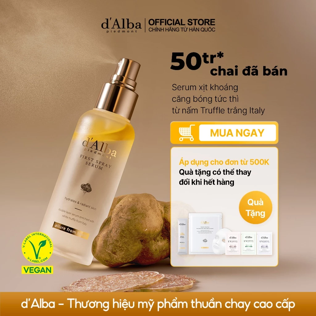 [d'Alba Official] Serum dạng xịt khoáng căng bóng da First Spray Serum 50ml/100ml - Mist Serum