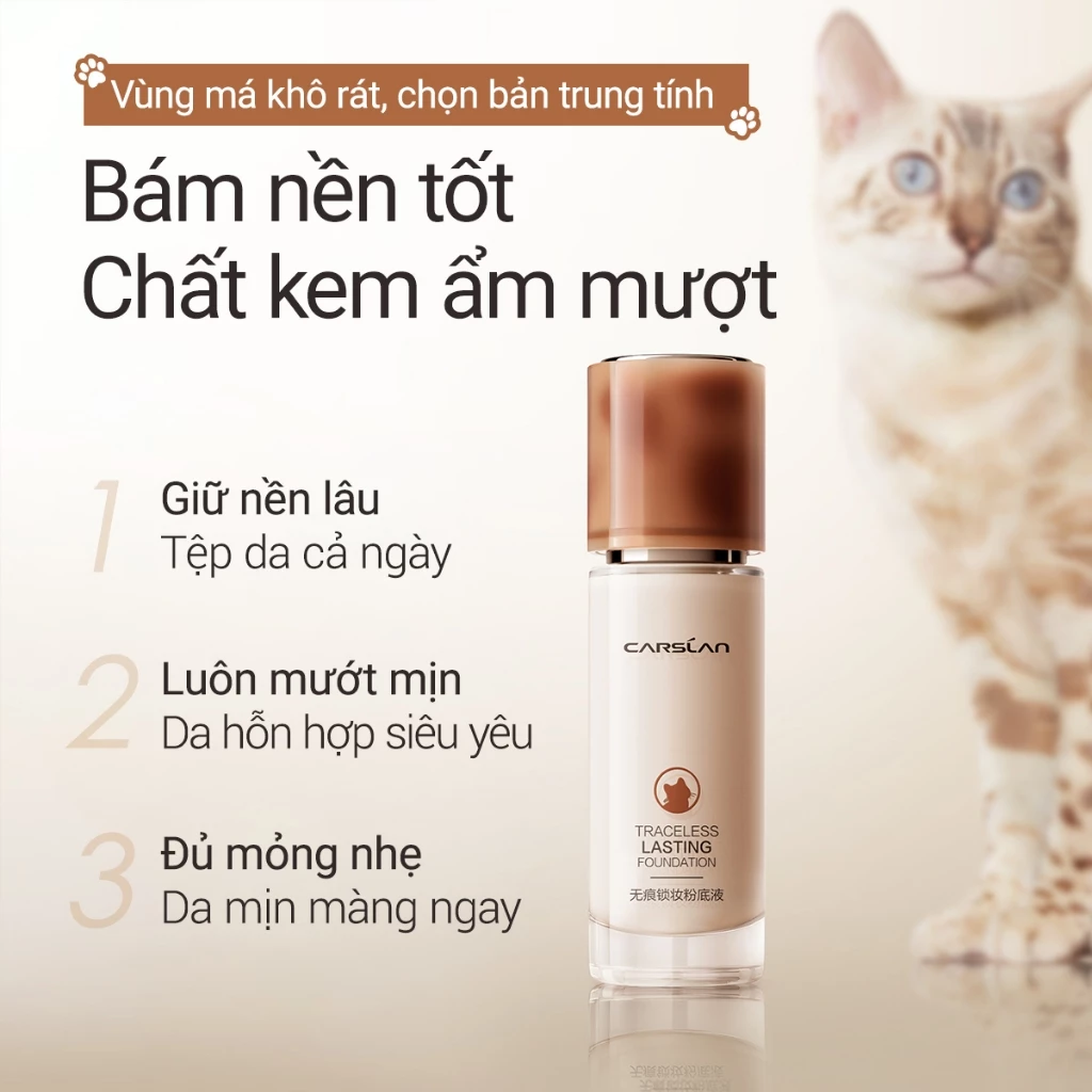 Kem nền CARSLAN dạng lỏng kiềm dầu lâu trôi chống thấm nước suốt 24h 30g - 6