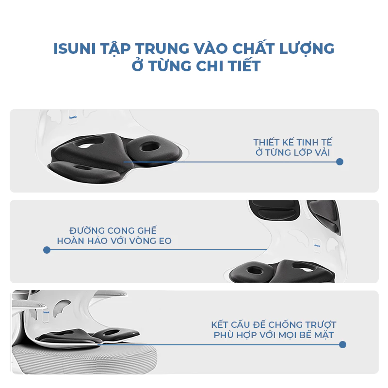 Ghế ISUNI BẢN ĐẶC BIỆT Ghế Tựa Lưng Chống Gù Ghế Công Thái Học Ứng Dụng 4 Sáng Chế Giảm Đau Mỏi Lưng - 5
