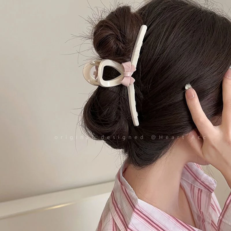 Kẹp Tóc Cỡ Lớn 13cm Gắn Nơ Dễ Thương Phong Cách Hàn Quốc Dành Cho Nữ - 3
