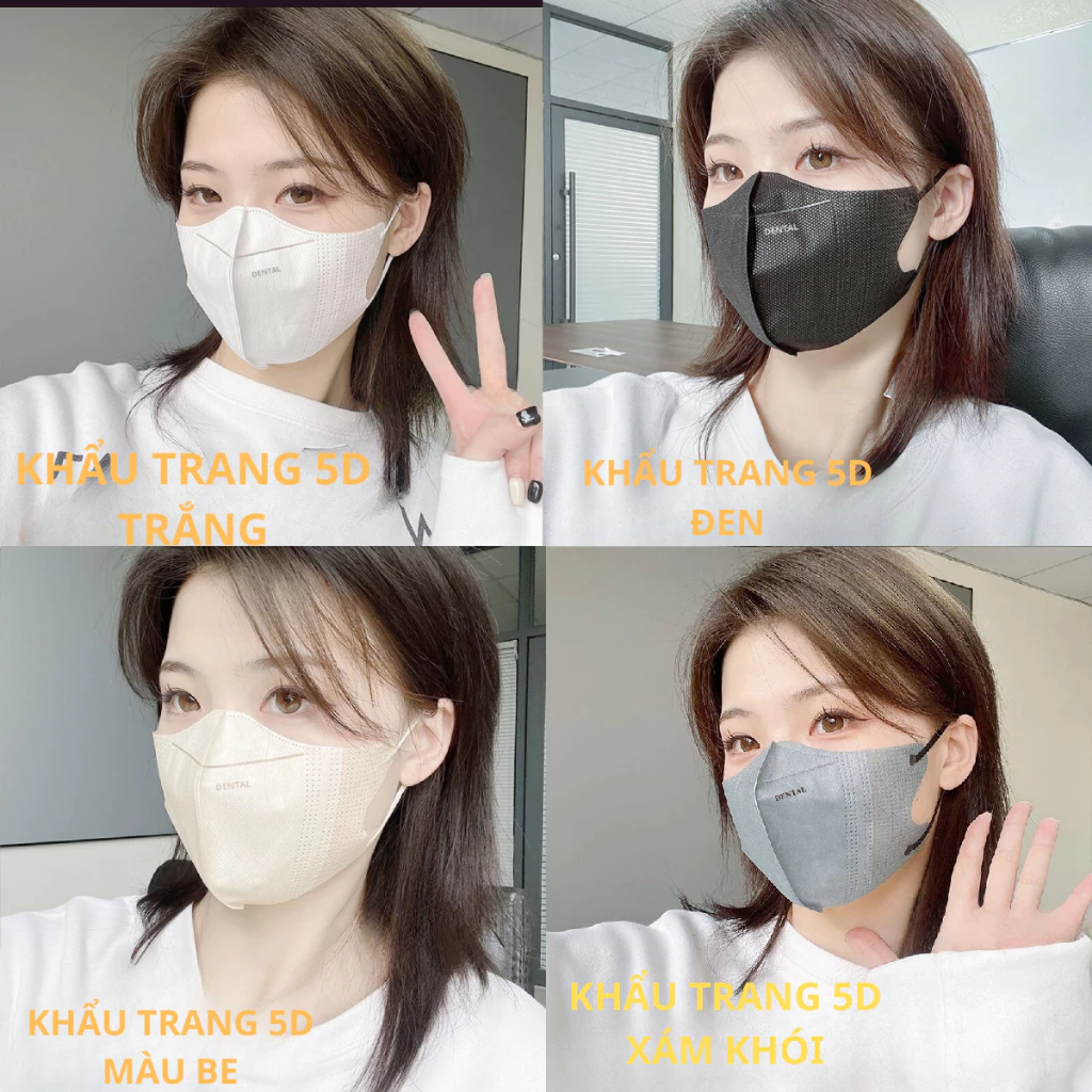 (Tặng 10 Cái )Thùng 500-300-200 cái khẩu trang 5D DENTAL MASK chính hãng cao cấp chống tia UV và bụi - 2