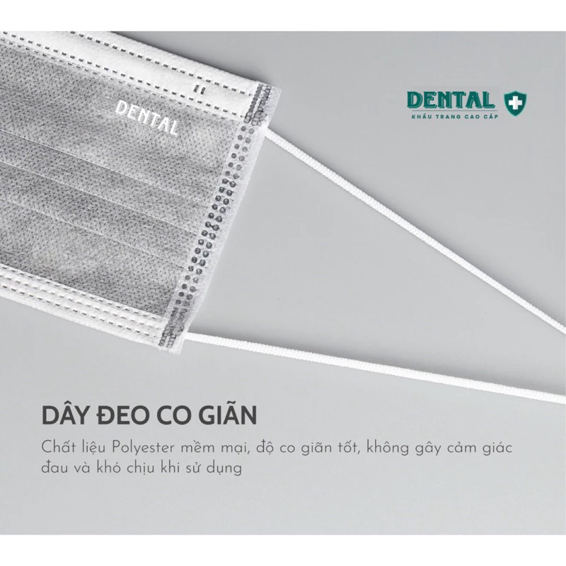 Thùng 300 chiếc ( 6 hộp ) khẩu trang Y TẾ NGƯỜI LỚN DENTAL MASK chính hãng 4 lớp dày dặn chống bụi và tia UV - 3