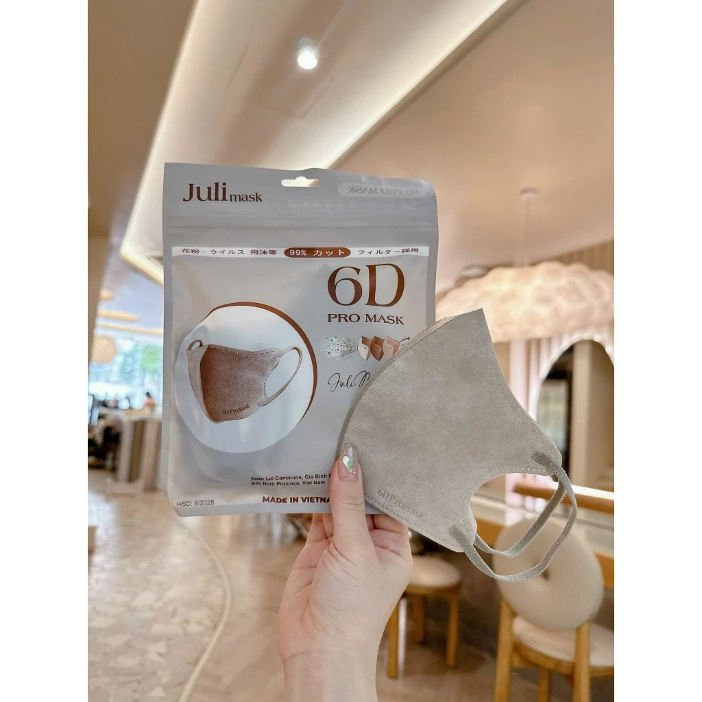 [ Mua 100 tặng 20c ] Khẩu trang JULI 6D Promask Mix Đủ 6 Màu Trend,Kháng khuẩn, Qoai êm Thoải Mái - 4