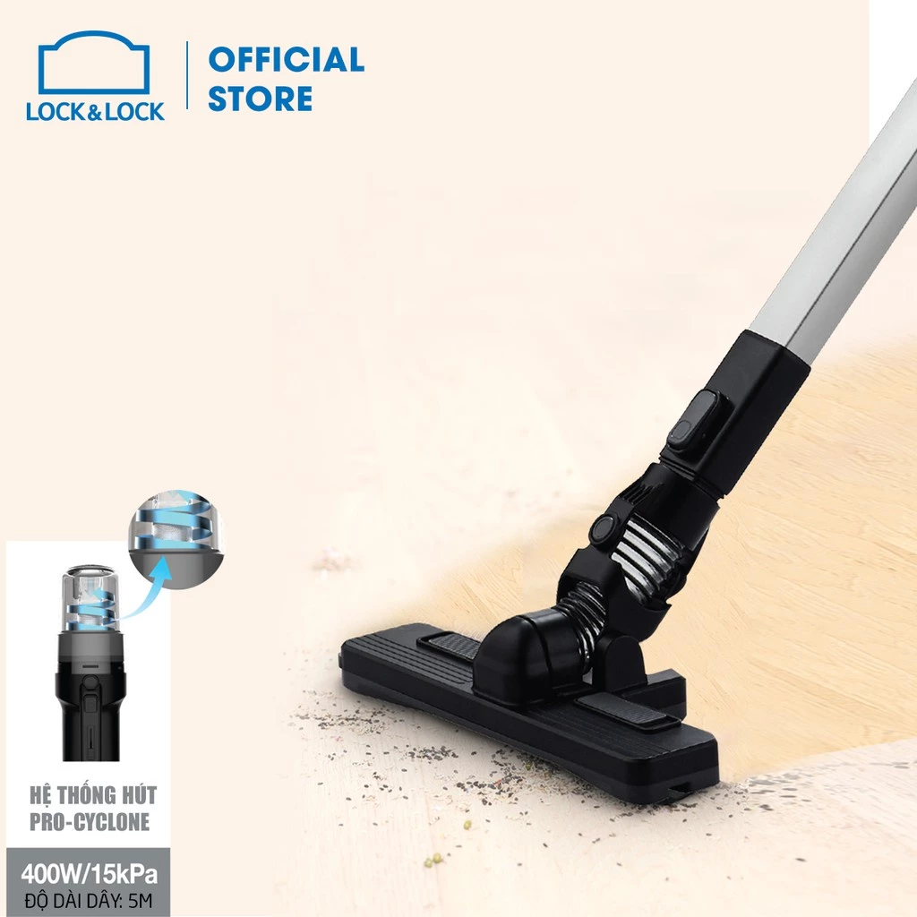 Máy hút bụi Lock&Lock 0.4L, 400W, 220V, 50Hz - Màu đen ENV336BLK (có dây) - 2