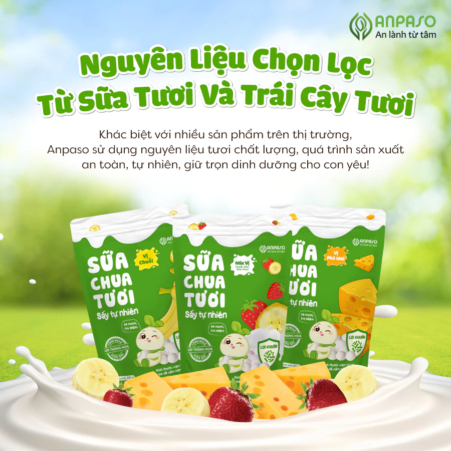 Sữa Chua Sấy Thăng Hoa Anpaso – Sữa Chua Khô Chứa Lợi Khuẩn Tự Nhiên Cho Bé Ăn Dặm gói 20g - 5