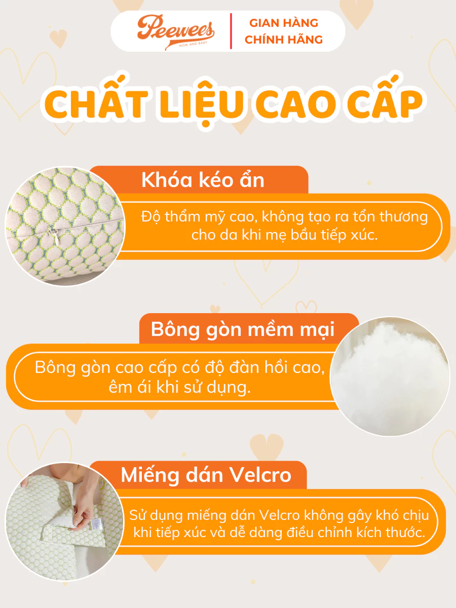 Gối Bầu Cánh Tiên Cao Cấp PeeWees Nâng Đỡ Bụng Toàn Diện, Giảm Tối Đa Đau Lưng, Giúp Cho Mẹ Bầu Ngủ Ngon Sâu Giấc - 5