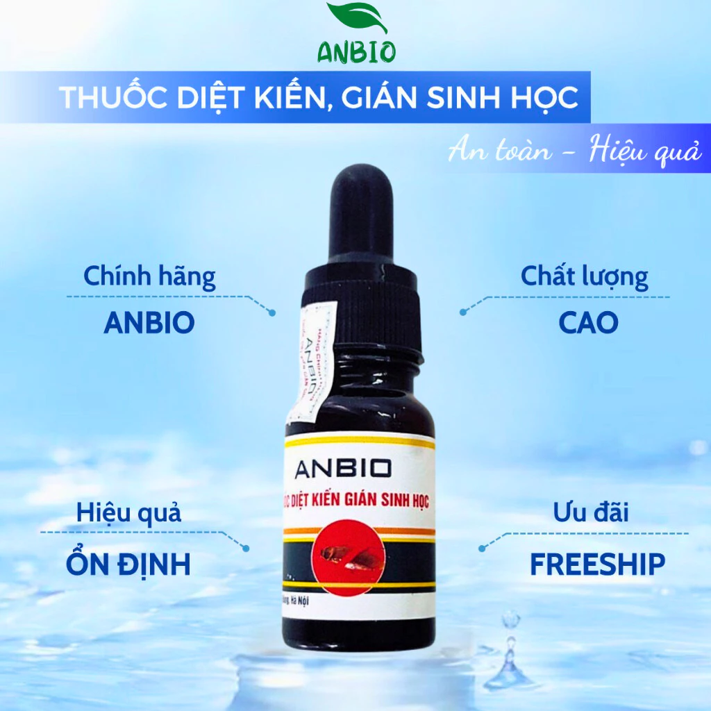 Thuốc diệt kiến gián ANBIO với hoạt chất sinh học diệt tận gốc kiến hôi, kiến đen, kiến lửa, kiến ba khoang, gián đức