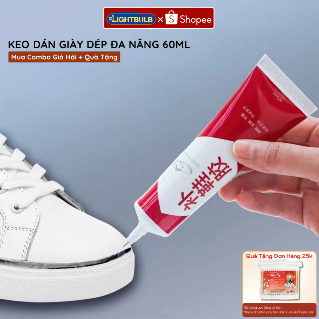 Mua Đủ 25K Nhận 1 Quà - Keo Dán Giày Dép LIGHBULB Đa Năng Trong Suốt Dung Tích 60ml Chống Nước Tốt