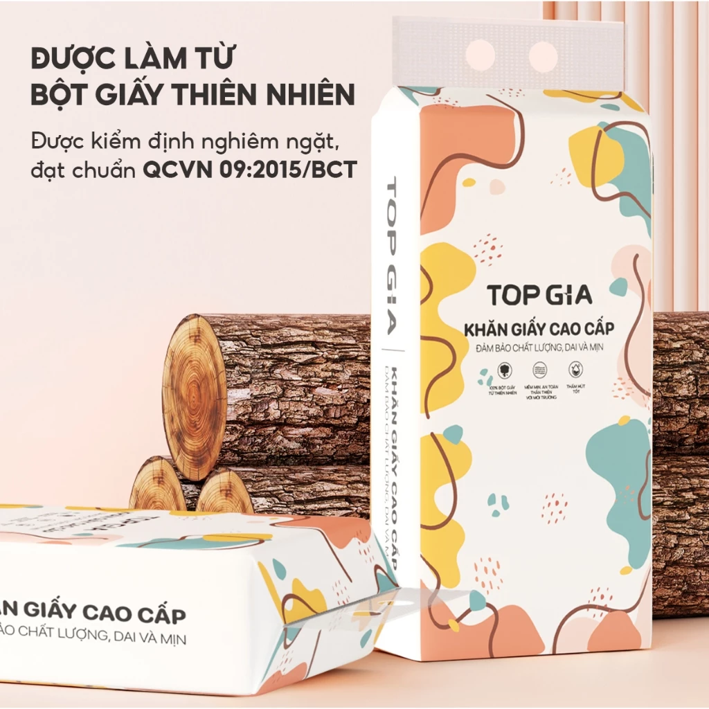 [LOẠI TO ĐẶC BIỆT] Thùng 8 bịch khăn giấy rút Top Gia treo tường đa sắc 1280 tờ, siêu dai và mềm mịn - 4