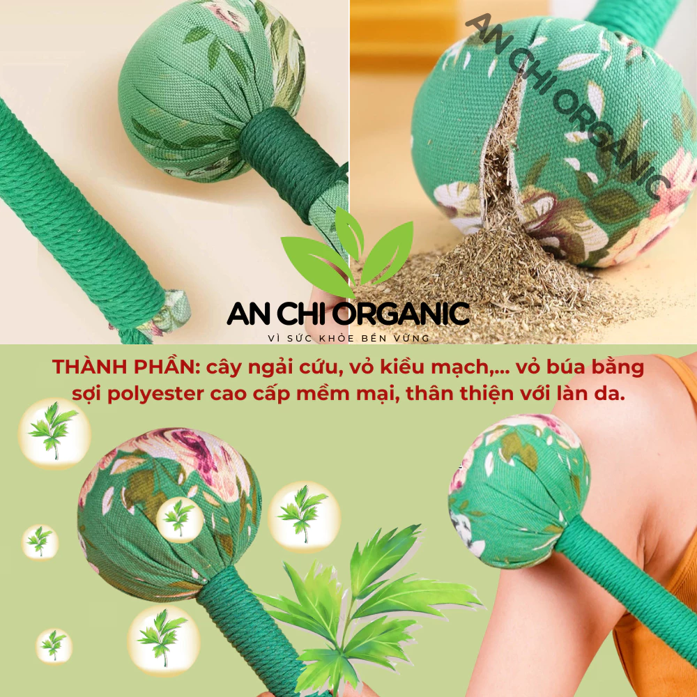 [SIZE LỚN] Búa Ngải Cứu Thảo Dược, Gậy Massage Đấm Lưng Cổ Vai Gáy Đả Thông Kinh Mạch Thư Giãn Ngủ Ngon An Chi Organic - 3