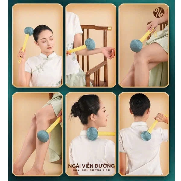 Búa ngải cứu - Búa thảo dược đấm lưng, Massage Toàn Thân Giảm Đau Nhức Cơ Thể - 3