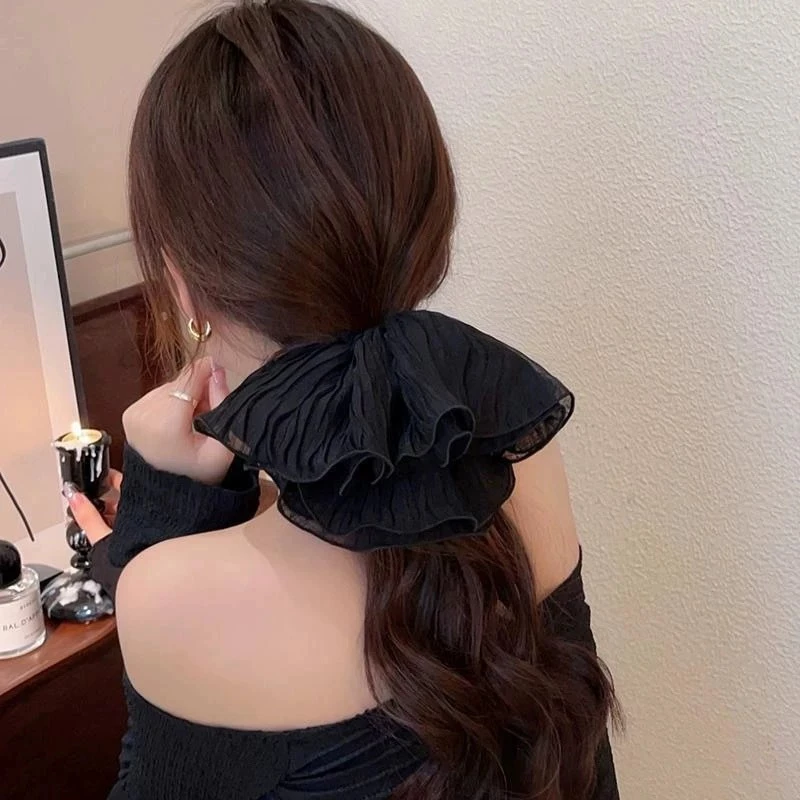 Phong Cách Hàn Quốc 2025 - Nơ Scrunchy Tóc Cho Cô Gái Mùa Thu Đông - 2