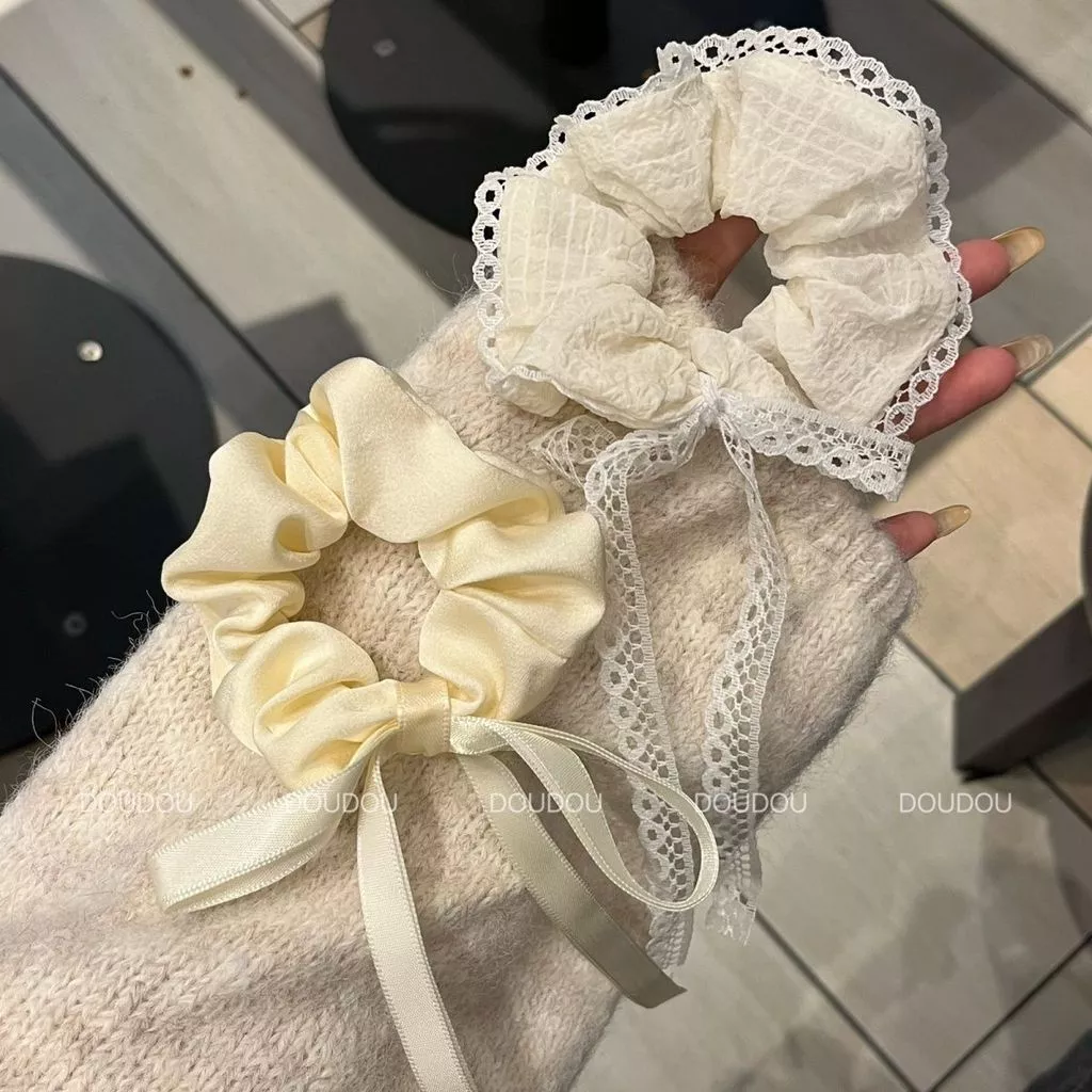 Phong Cách Hàn Quốc 2025 - Nơ Scrunchy Tóc Cho Cô Gái Mùa Thu Đông - 5