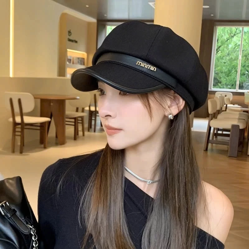 Mũ Nồi Nữ Nón beret thủy thủ trơn , logo minmin thời trang phong cách Retro Nhật Bản - HNN02 - 3