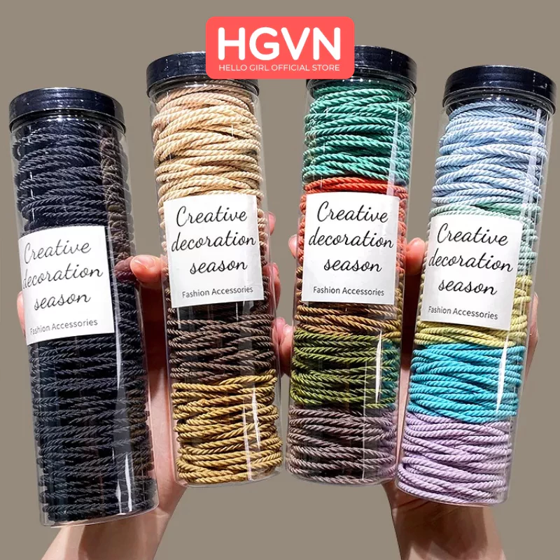 SET 100 Dây Buộc Tóc HGVN Cao Su Co Giãn Thời Trang Phong Cách Hàn Quốc