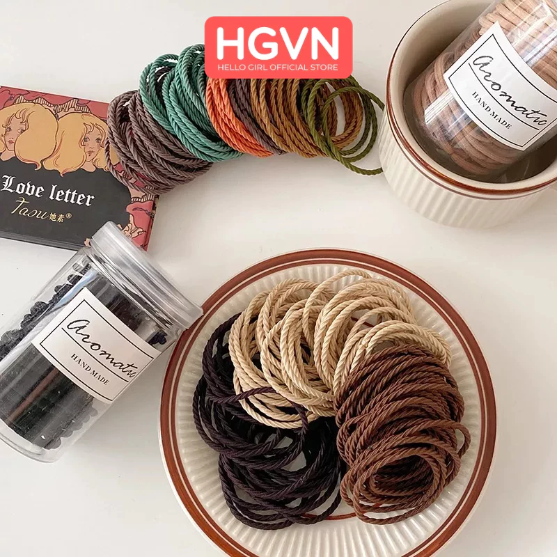 SET 100 Dây Buộc Tóc HGVN Cao Su Co Giãn Thời Trang Phong Cách Hàn Quốc - 2