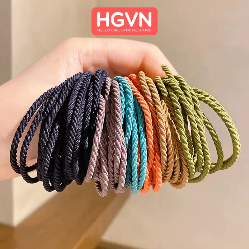 SET 100 Dây Buộc Tóc HGVN Cao Su Co Giãn Thời Trang Phong Cách Hàn Quốc - 3