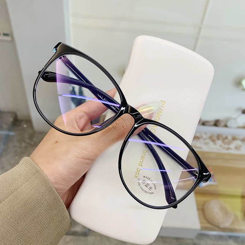 PVN60793 Mắt kính gọng tròn lớn chống tia bức xạ phong cách Hàn Quốc sang trọng cho nữ