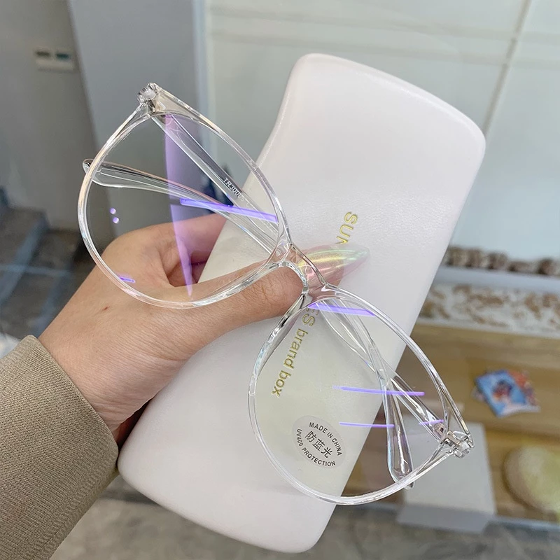 PVN60793 Mắt kính gọng tròn lớn chống tia bức xạ phong cách Hàn Quốc sang trọng cho nữ - 3