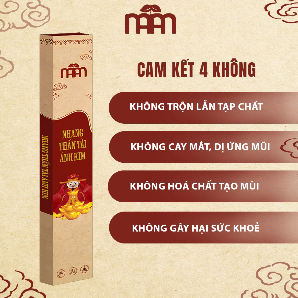 Nhang Thần Tài Cao Cấp, Nhang Cuộn Tàn Thần Tài Vàng Ánh Kim Ít Khói Hương Thơm Dễ Chịu Hộp 50 Nén - 2