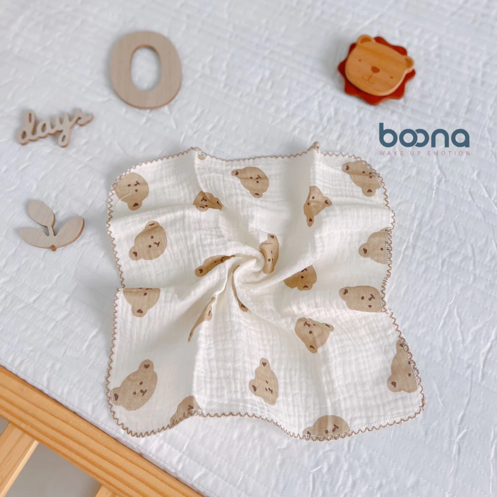 Khăn sữa Muslin Boona - Hộp 6 khăn xô sữa muslin 2 lớp cao cấp mềm mịn cho làn da bé - 3