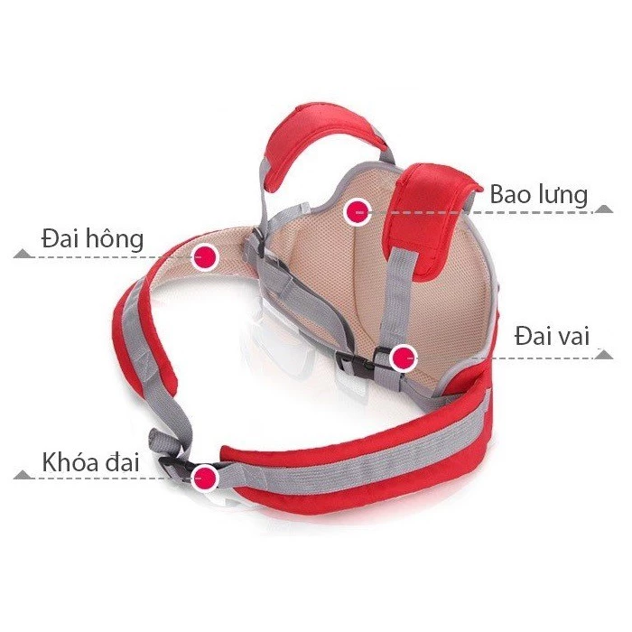 Đai đi xe máy an toàn cho bé - 2 trong 1 - Mầu Nâu
