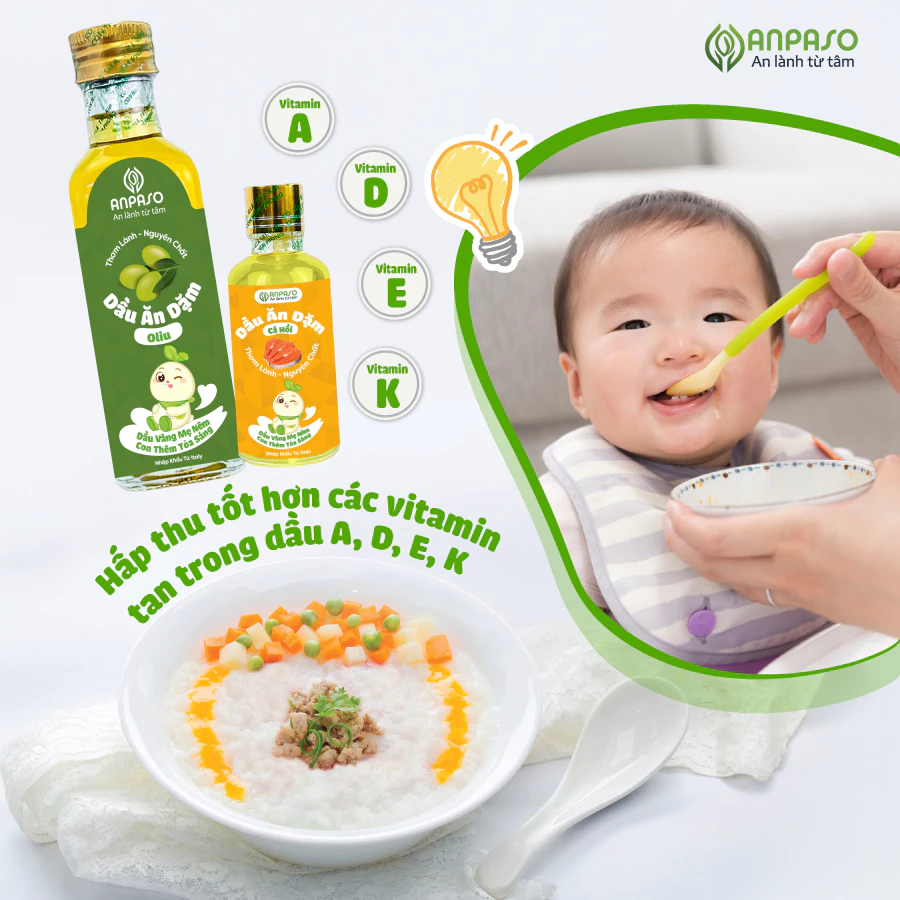 Dầu Ăn Dặm Cho Bé Anpaso - Set 3 dầu Oliu, Óc Chó, Cá Hồi 50ml, 100ml, 150ml - Dầu Chiên Xào 100ml - 2