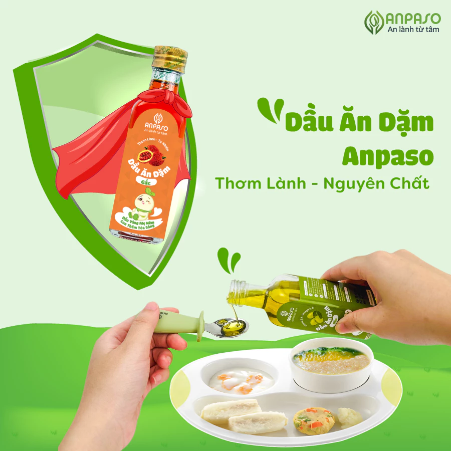 Dầu Ăn Dặm Cho Bé Anpaso - Set 3 dầu Oliu, Óc Chó, Cá Hồi 50ml, 100ml, 150ml - Dầu Chiên Xào 100ml - 4
