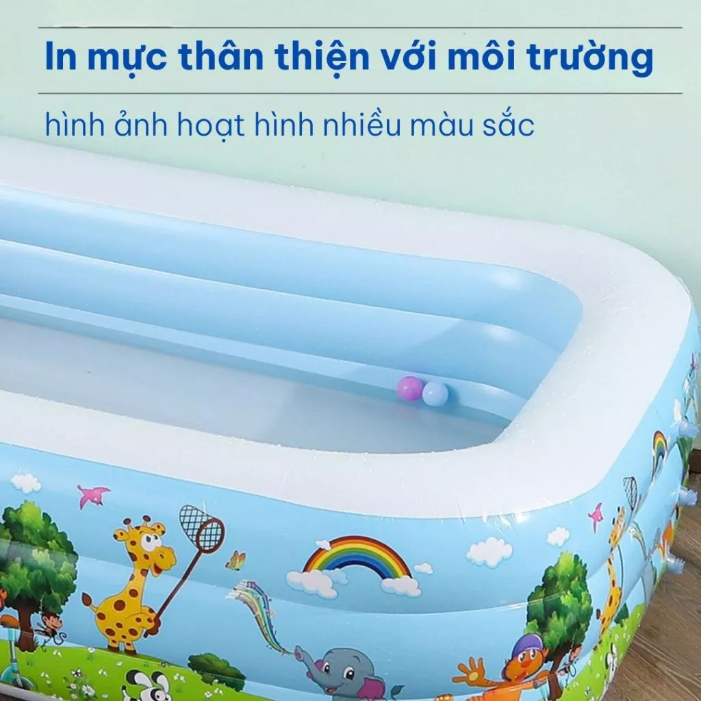 Bể bơi cho bé KAW đáy 2 lớp chống trượt chất liệu PVC cao cấp, độ bền cao - Lỗi 1 đổi 1 2025 - 2