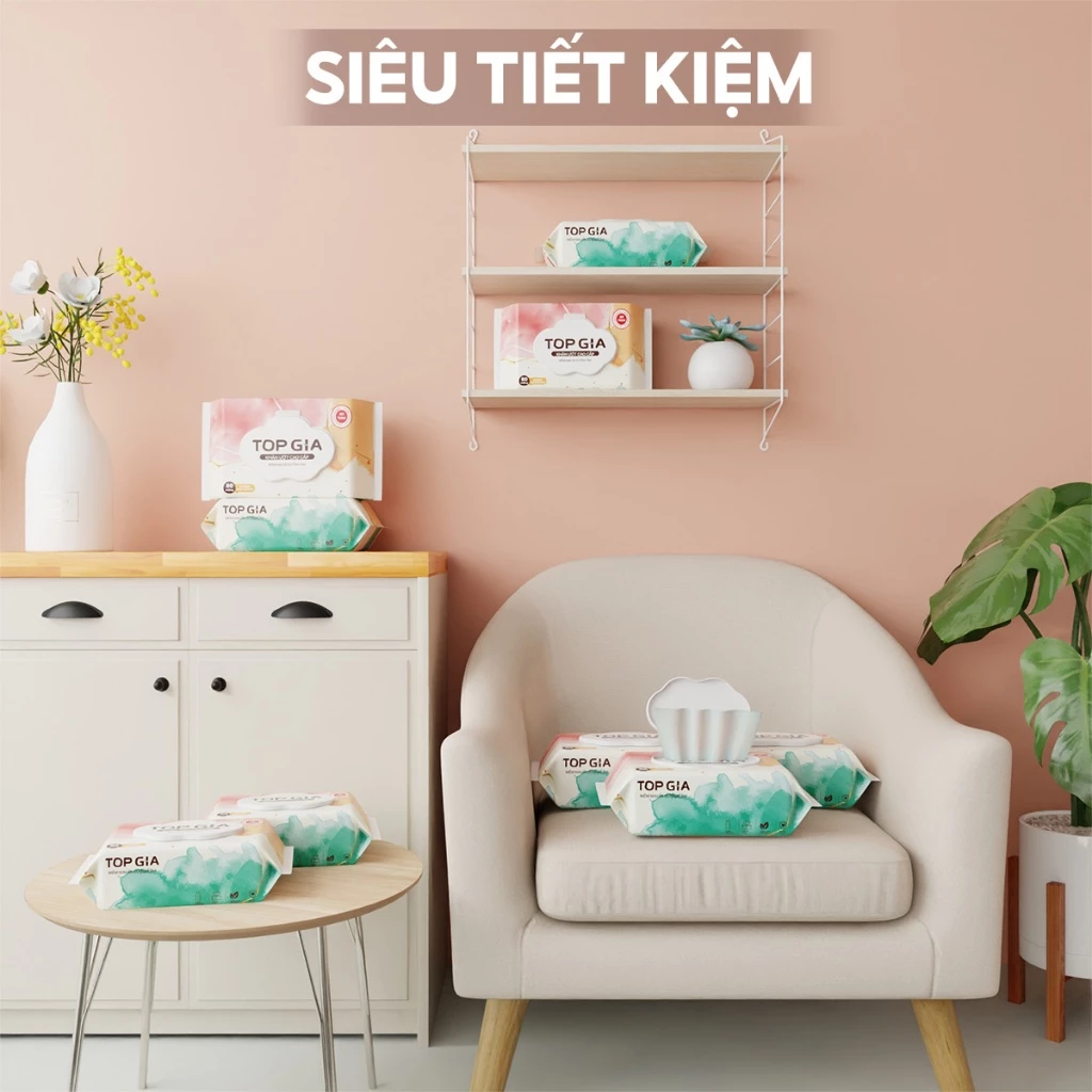 Thùng khăn ướt Topgia 80 tờ không cồn không parabens cao cấp dành cho mẹ và bé - 6