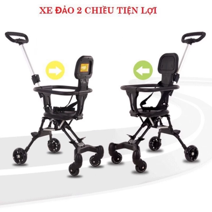 ⭐️[𝑴𝒊𝒆̂̃𝒏 𝑺𝒊́𝒑]Xe Đẩy Gấp Gọn Cho Bé Yêu, Bé Đi Du Lịch Đi Chơi Siêu Gọn Nhẹ-tặng miếng lót - 3