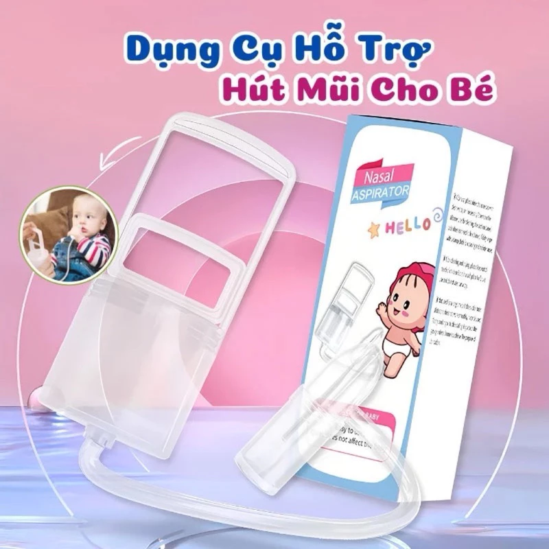 Dụng cụ hút mũi cho bé cầm tay thế hệ mới đầu silicon đầu silicon mềm êm an toàn không đau rát bé