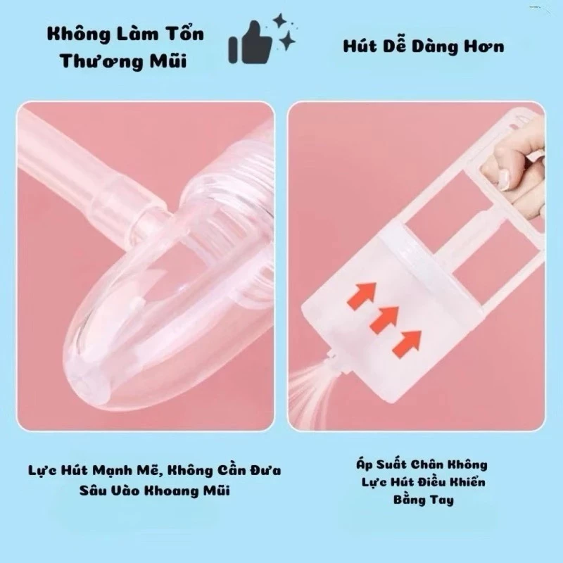 Hút Mũi Cầm Tay Cao Cấp Cho Bé , Dụng Cụ Hút Mũi Kéo Tay Thế Hệ Mới, Chất Liệu Nguyên Sinh, Lực Hút Mạnh An Toàn Cho Bé - 4