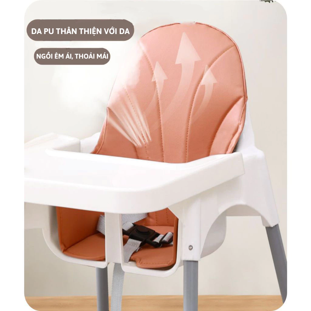 Ghế ăn dặm, bàn ăn cho bé kèm mặt bàn, 3 dây đai an toàn sử dụng cho bé từ 6 tháng đến 3 tuổi - 3