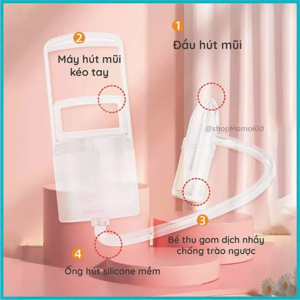 Bộ Dụng Cụ Hút Mũi YATASMART,Máy Hút Mũi An Toàn Cho Bé,Dụng Cụ Hút Mũi Kéo Tay Thế Hệ Mới 2024 - 2
