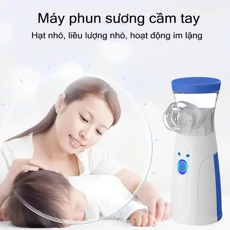 Máy xông khí dung mũi họng cho bé và người lớn, Máy xông mũi họng cầm tay đa năng giúp vệ sinh mũi họng cho bé tại nhà - 3