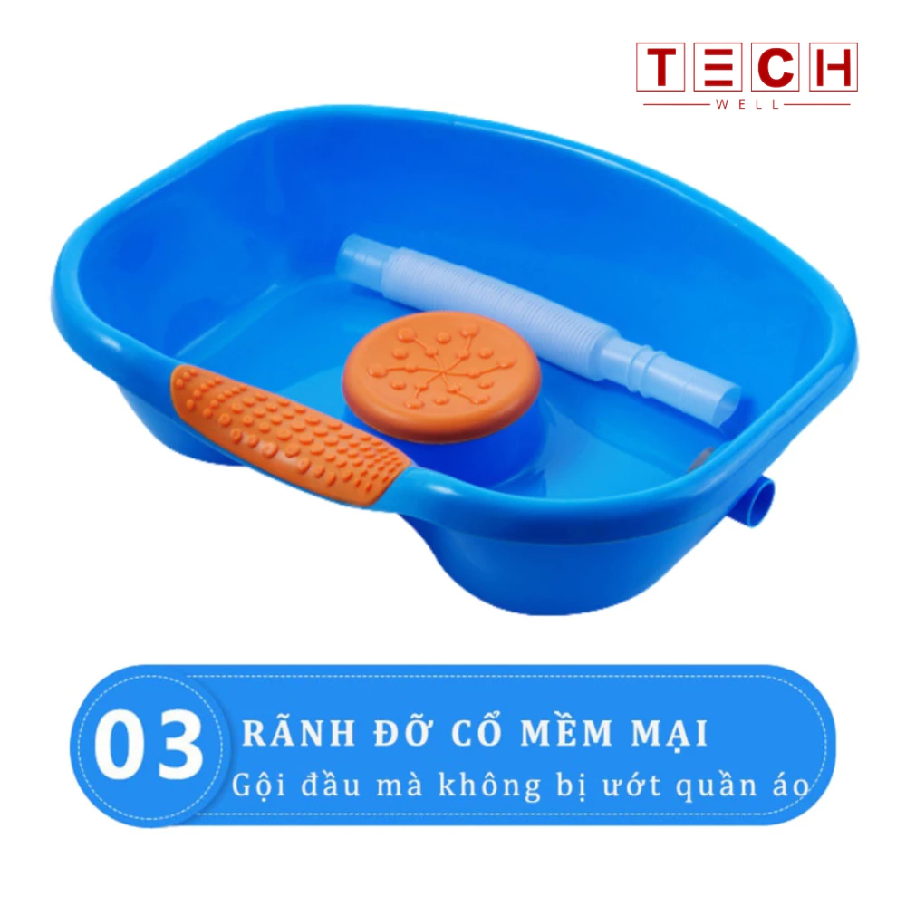 Chậu Gội Đầu Tại Giường Có Đệm Silicon Cao Cấp Cho Bà Bầu, Người Già, Người Bệnh, Trẻ Em Tiện Lợi - 3