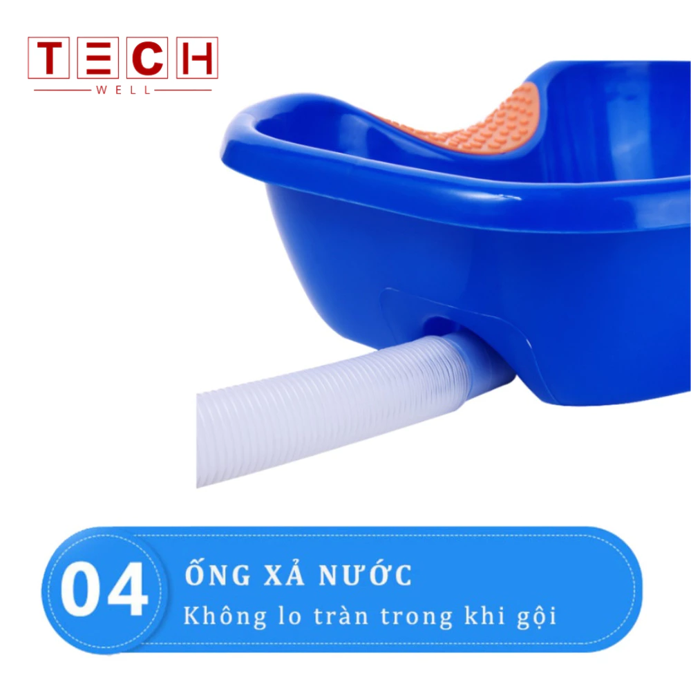 Chậu Gội Đầu Tại Giường Có Đệm Silicon Cao Cấp Cho Bà Bầu, Người Già, Người Bệnh, Trẻ Em Tiện Lợi - 4